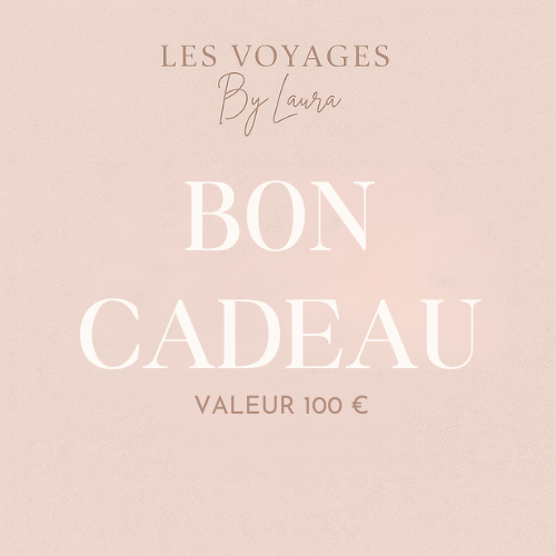 Bon cadeau numérique de 100 euros pour service d'organisation de voyage sur mesure par Les Voyages by Laura