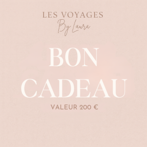 Bon cadeau numérique de 200 euros pour service d'organisation de voyage sur mesure par Les Voyages by Laura